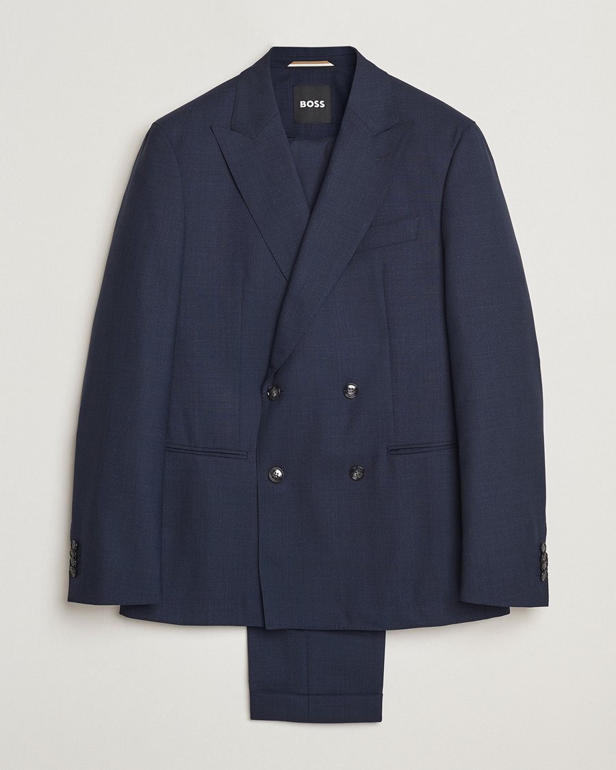 Herre | Dresser | BOSS BLACK | Huge Wool Double Breasted Suit Navy