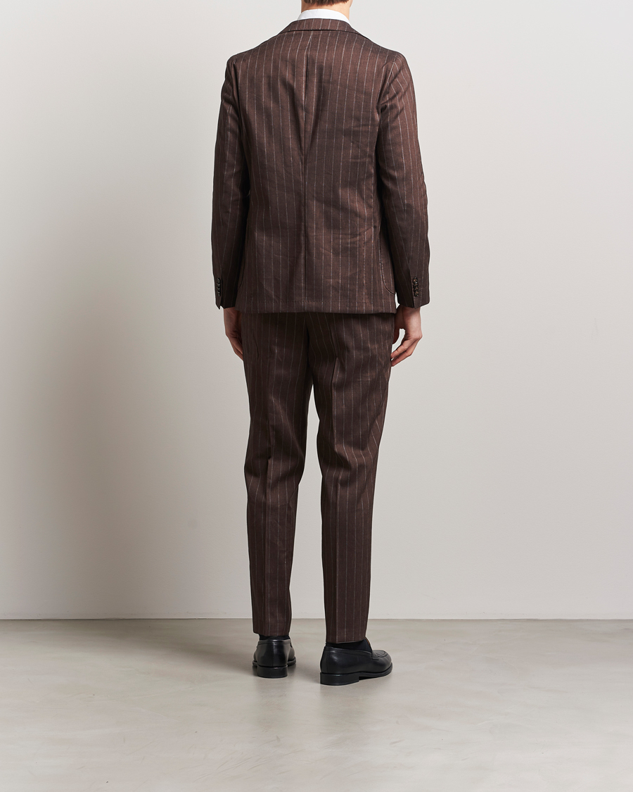 Herre | Dresser | BOSS BLACK | Hanry Wool Pinstriped Suit Dark Brown