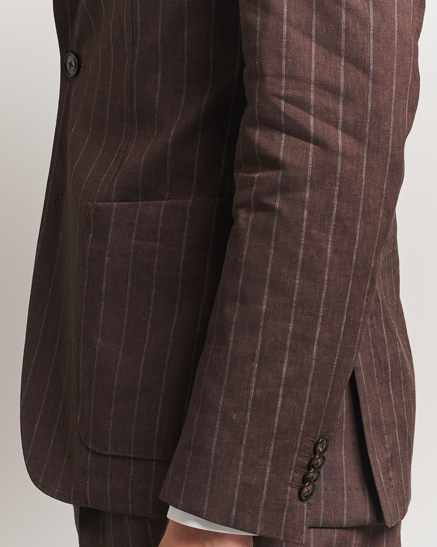 Herre | Dresser | BOSS BLACK | Hanry Wool Pinstriped Suit Dark Brown
