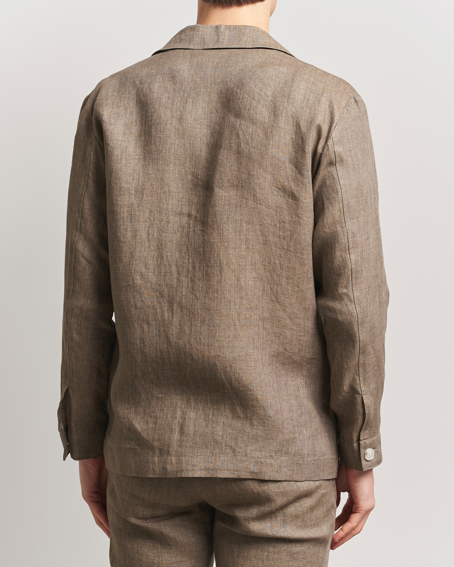 Herre | Jakker | BOSS BLACK | Carper Linen Shirt Jacket Dark Brown
