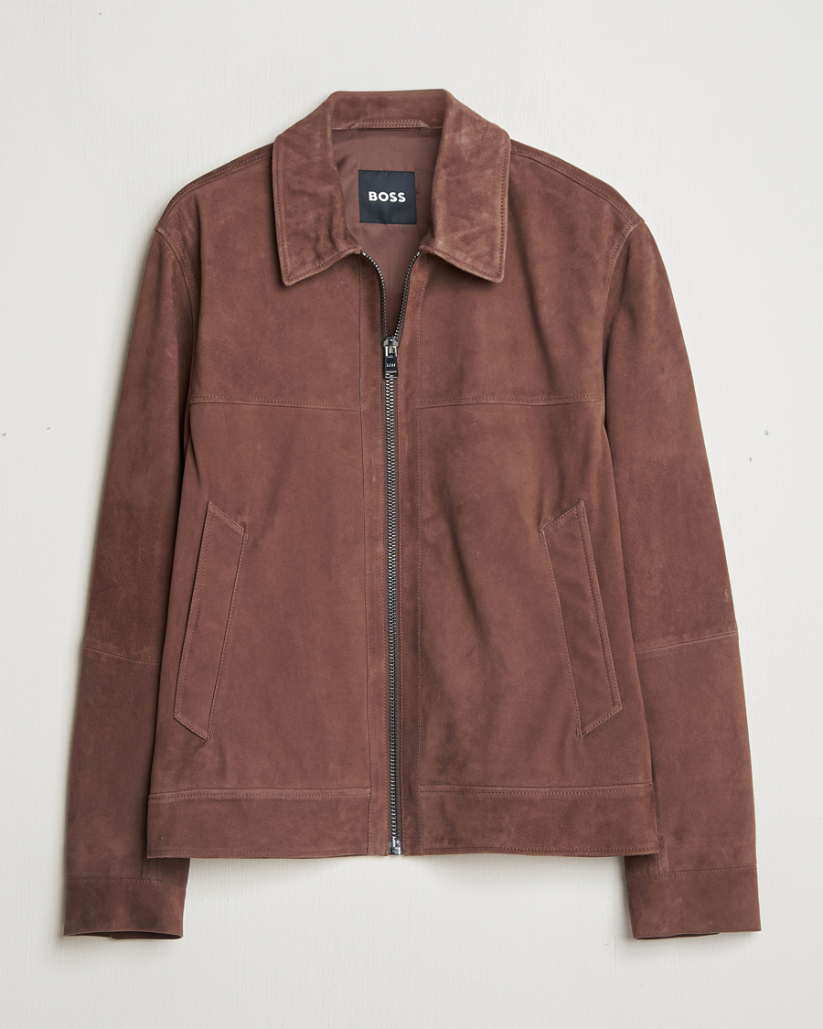 Herre | Jakker | BOSS BLACK | Malbano Suede Jacket Dark Brown