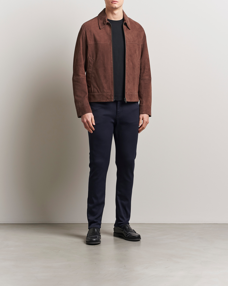 Herre | | BOSS BLACK | Malbano Suede Jacket Dark Brown