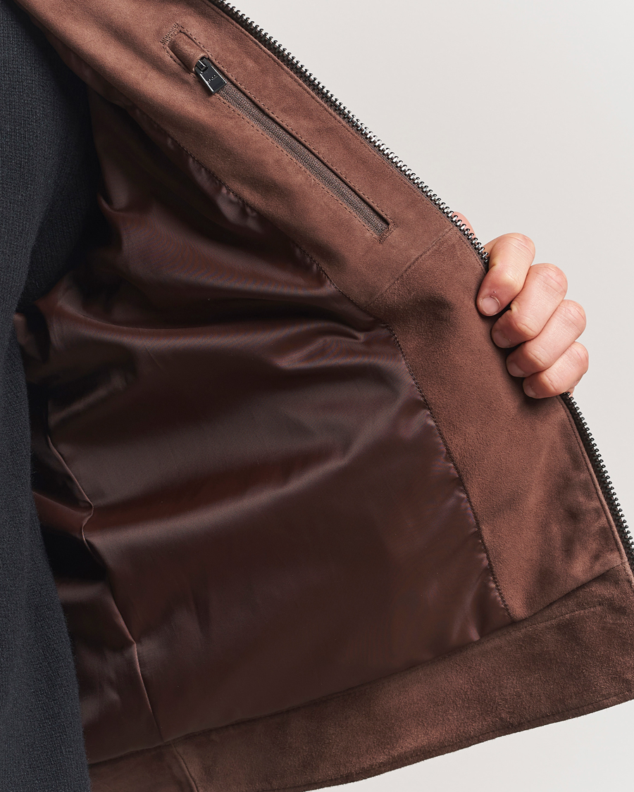 Herre | Jakker | BOSS BLACK | Malbano Suede Jacket Dark Brown