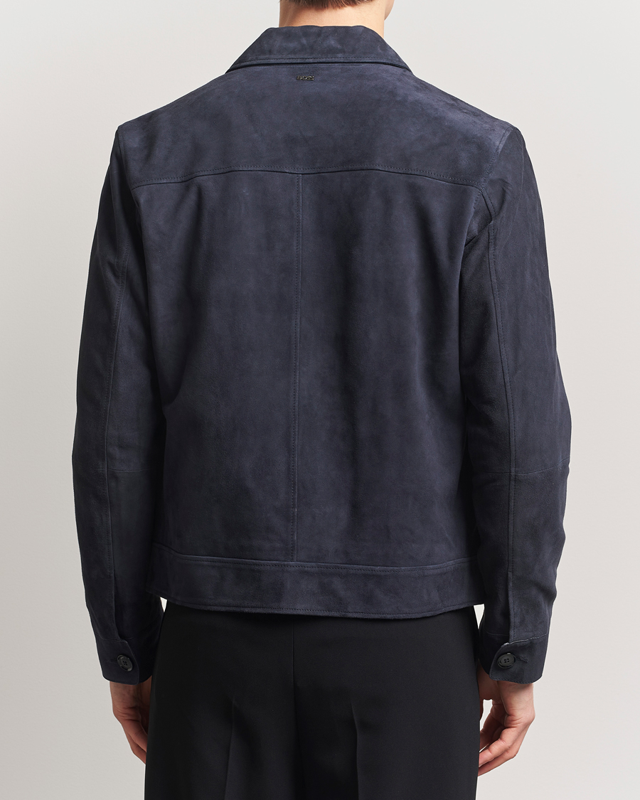 Herre | Jakker | BOSS BLACK | Malbano Suede Jacket Dark Blue