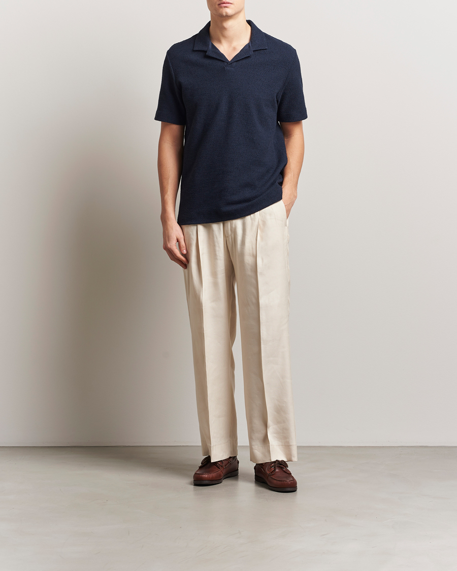 Herre | Pikéer | BOSS BLACK | Pye Terry Knitted Polo Dark Blue