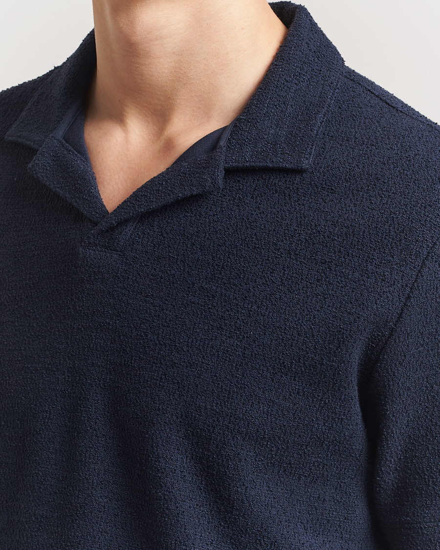 Herre | Pikéer | BOSS BLACK | Pye Terry Knitted Polo Dark Blue