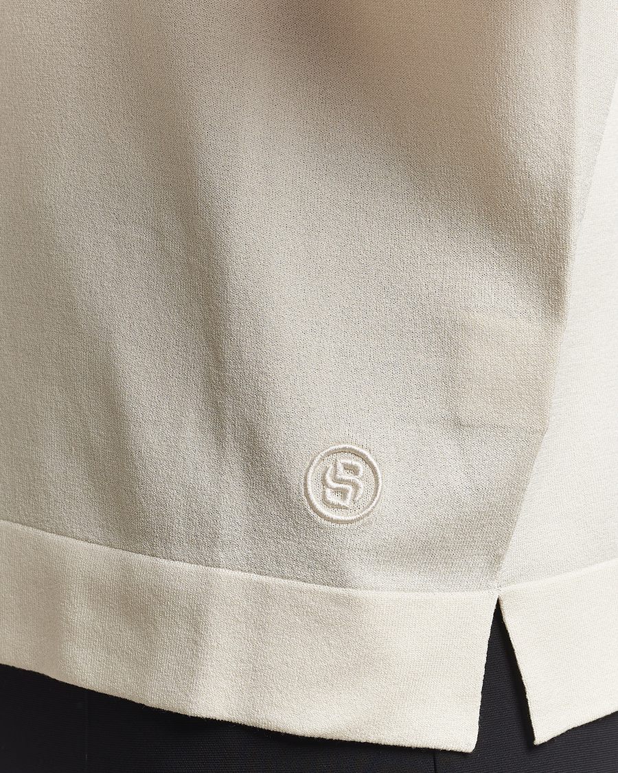 Herre | Pikéer | BOSS BLACK | Jervasoni Cotton/Silk Knitted Polo Open White