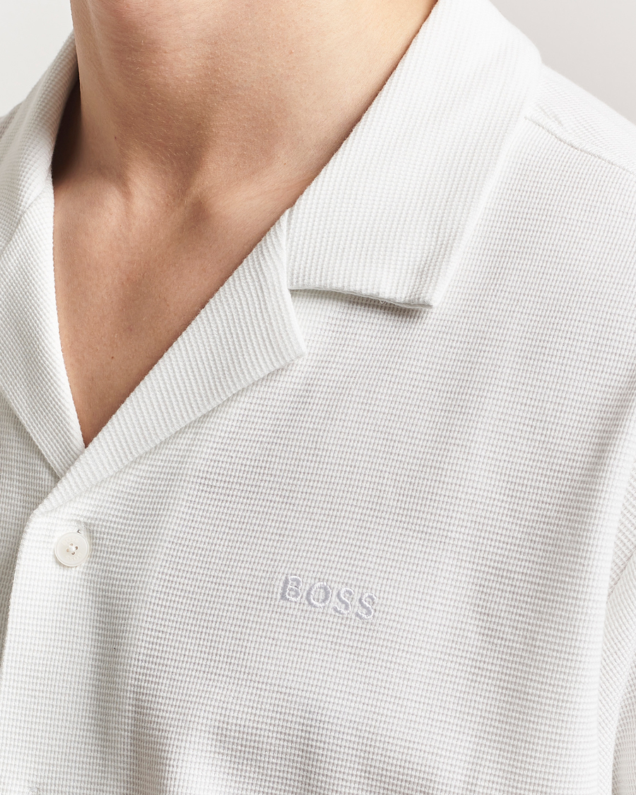 Herre | Skjorter | BOSS ORANGE | Waffle Short Sleeve Shirt Natural