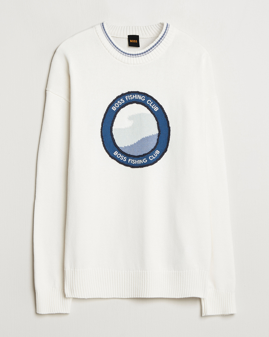 Herre | Gensere | BOSS ORANGE | Klubfish Printed Crew Neck Sweater Natural