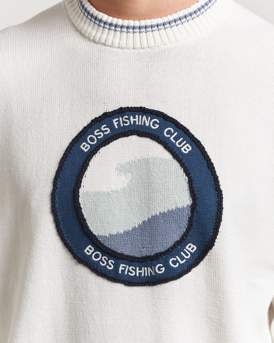 Herre | Gensere | BOSS ORANGE | Klubfish Printed Crew Neck Sweater Natural