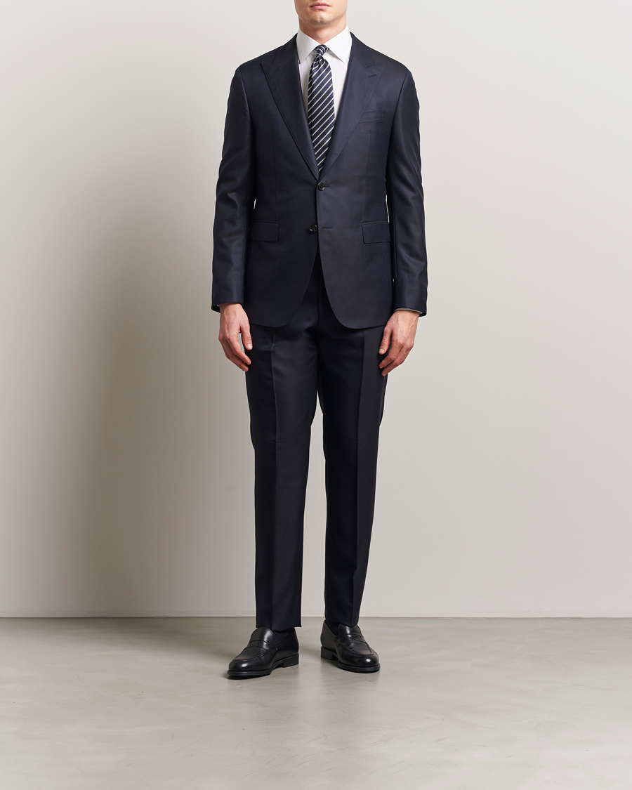 Herre | Dresser | BOSS CAMEL | Harvers Cotton/Silk Suit Dark Blue