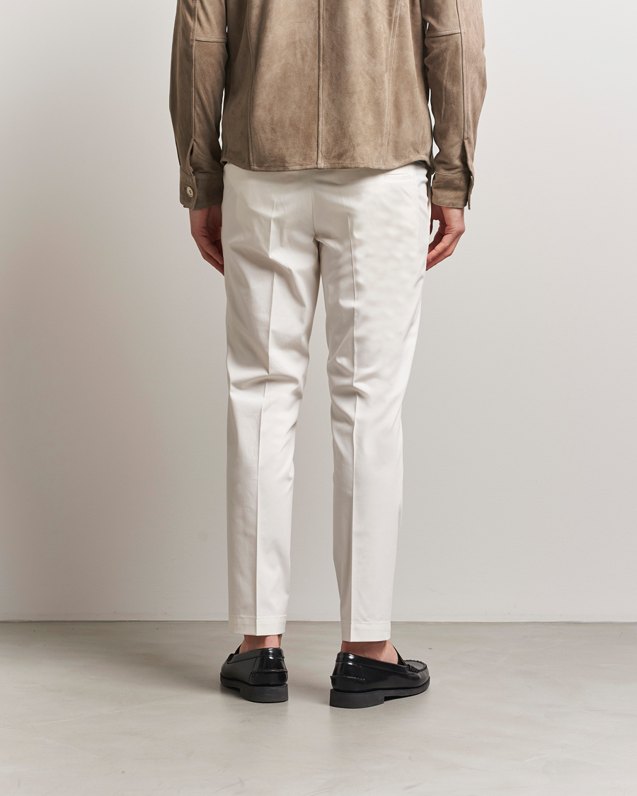Herre | Bukser | BOSS CAMEL | Kaiton Cotton Pleated Trousers Open White