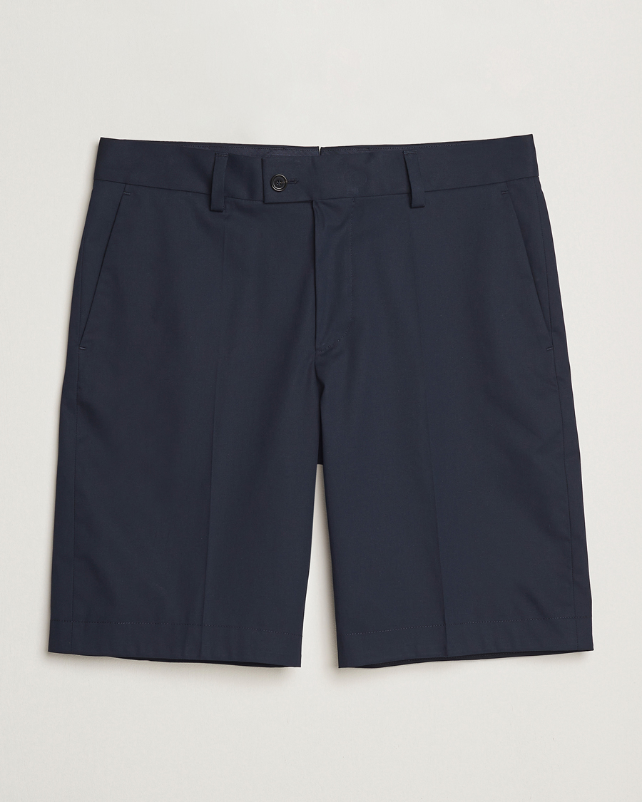 Herre | Shorts | BOSS CAMEL | Peet Cotton Pleated Shorts Dark Blue