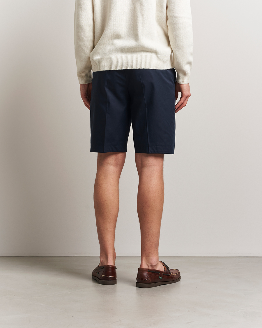 Herre | Shorts | BOSS CAMEL | Peet Cotton Pleated Shorts Dark Blue
