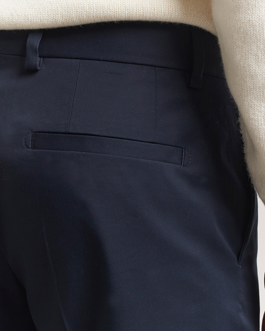Herre | Shorts | BOSS CAMEL | Peet Cotton Pleated Shorts Dark Blue