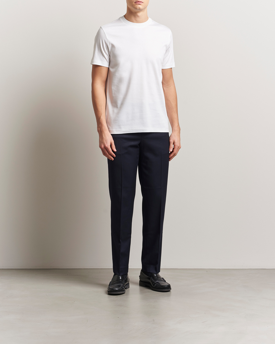 Herre | T-Shirts | BOSS CAMEL | Tesar Cotton Knitted T-Shirt White