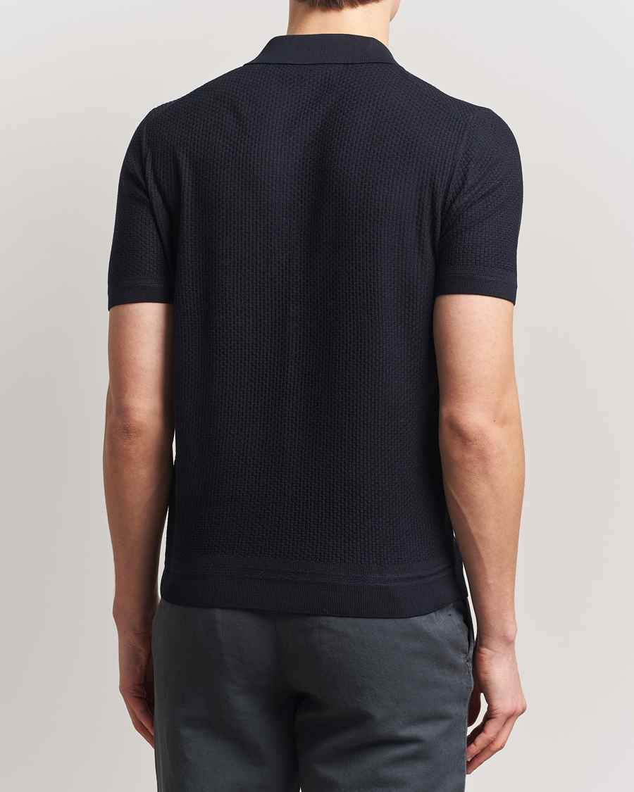 Herre | Pikéer | BOSS CAMEL | Jeffrey Silk Knitted Polo Dark Blue