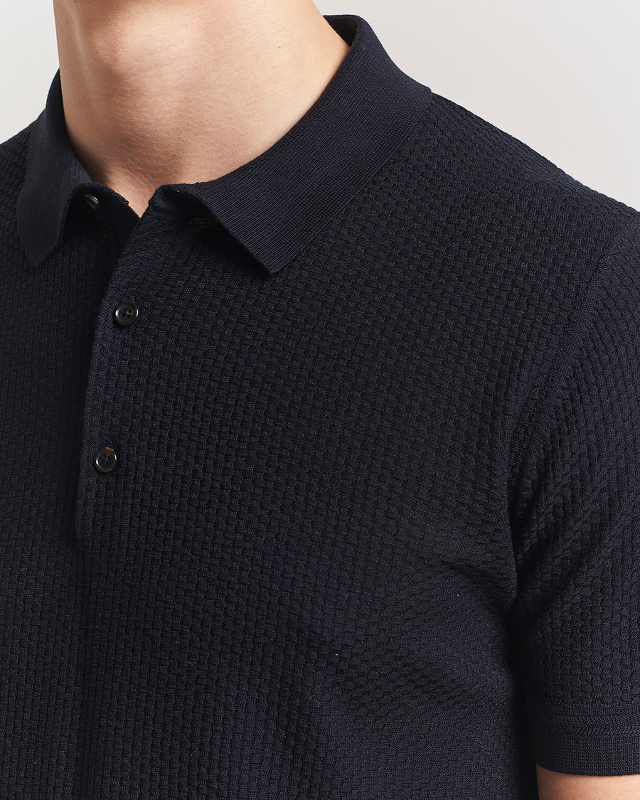 Herre | Pikéer | BOSS CAMEL | Jeffrey Silk Knitted Polo Dark Blue