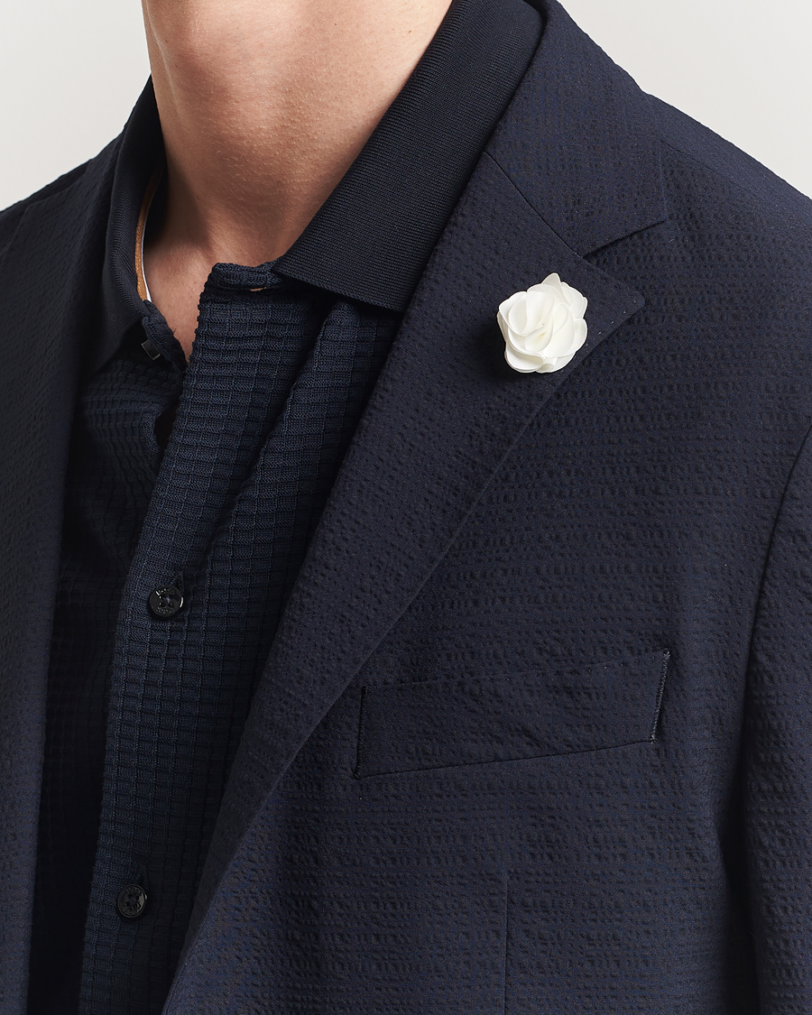 Herre | Dressjakker | BOSS BLACK | Hanry Seersucker Patch Pocket Blazer Dark Blue