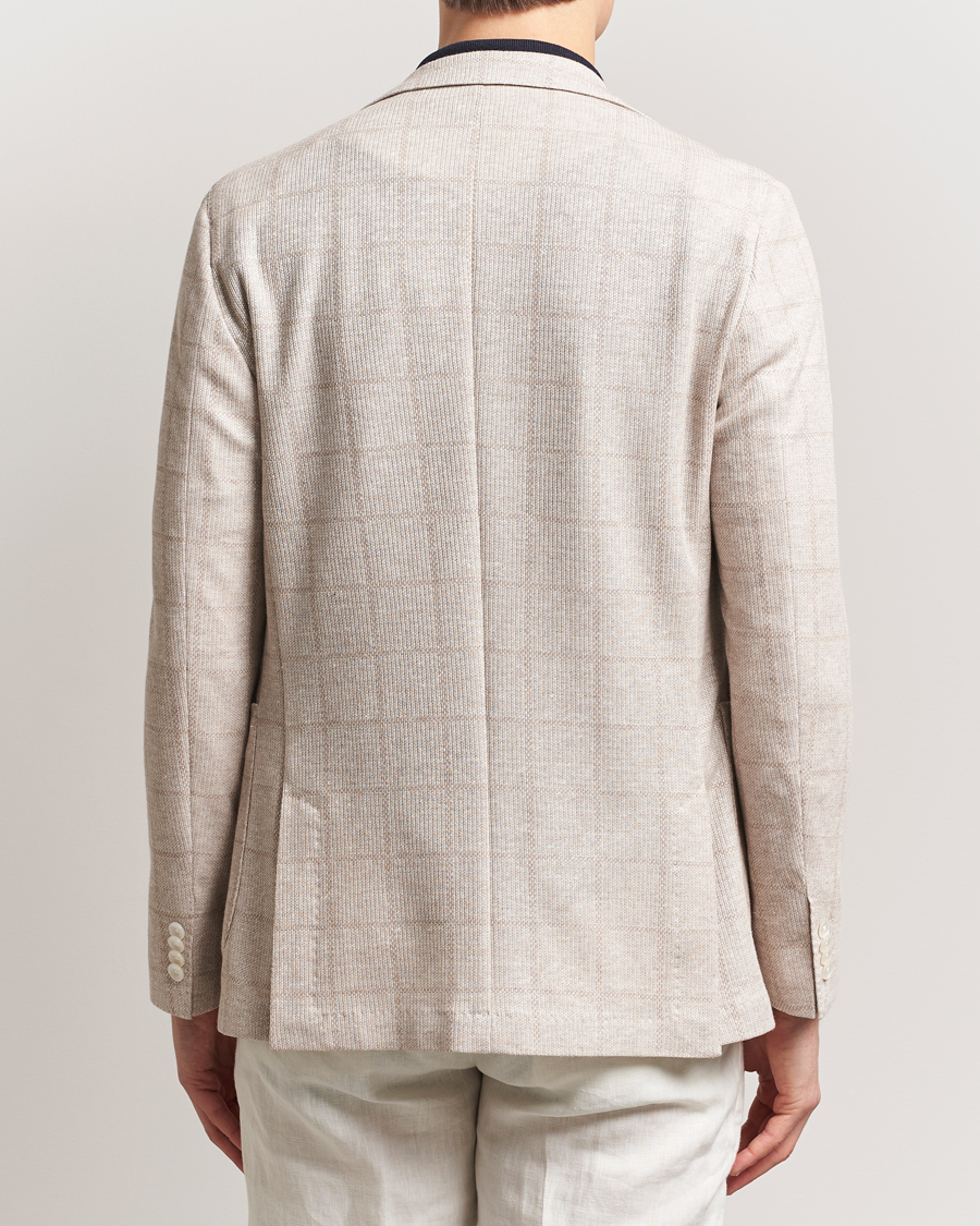 Herre | Dressjakker | BOSS BLACK | Hanry Checked Jersey Patch Pocket Blazer Open White
