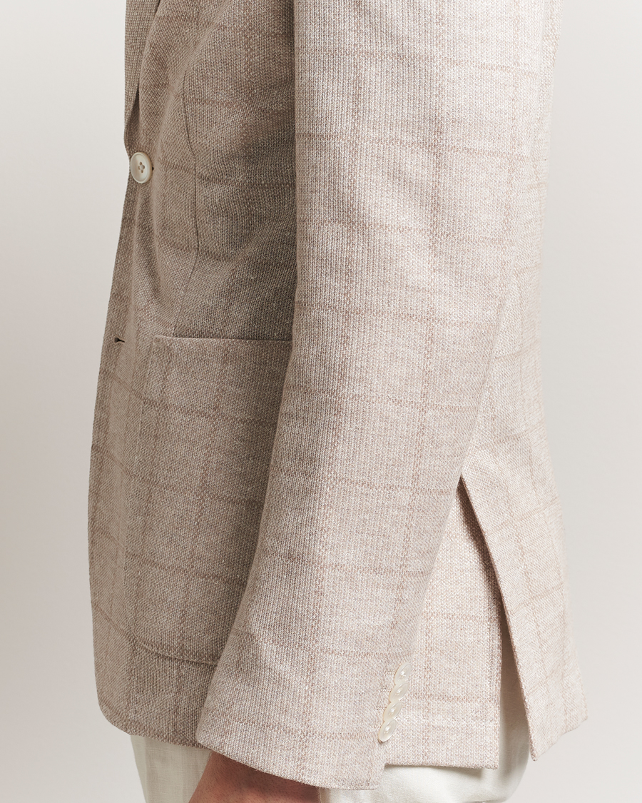 Herre | Dressjakker | BOSS BLACK | Hanry Checked Jersey Patch Pocket Blazer Open White
