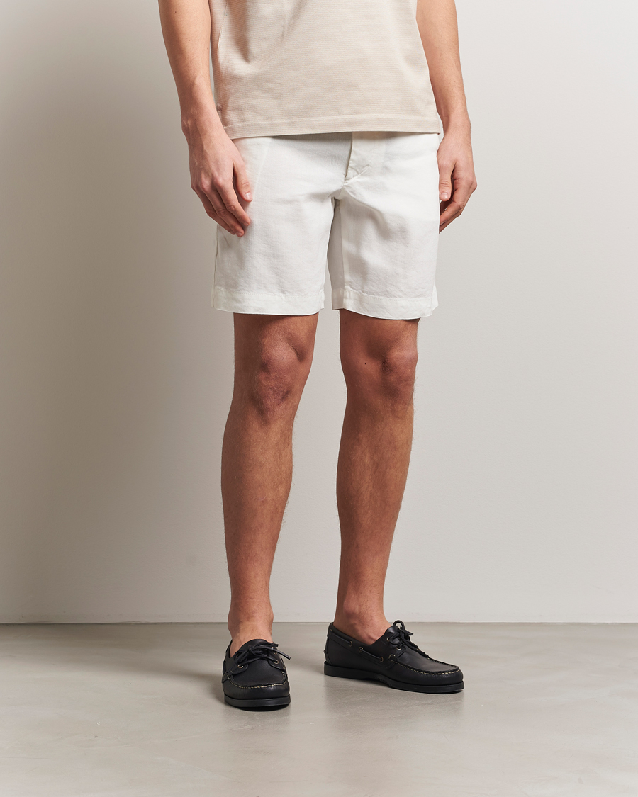 Herre | Shorts | BOSS BLACK | Kane Linen/Cotton Drawstring Shorts White