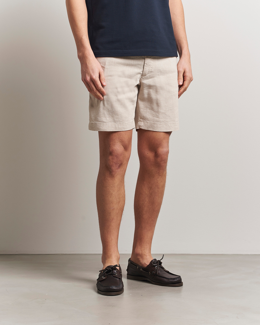 Herre | Shorts | BOSS BLACK | Kane Linen/Cotton Drawstring Shorts Light Beige