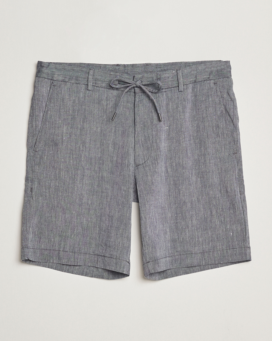 Herre | Shorts | BOSS BLACK | Kane Linen/Cotton Drawstring Shorts Dark Blue