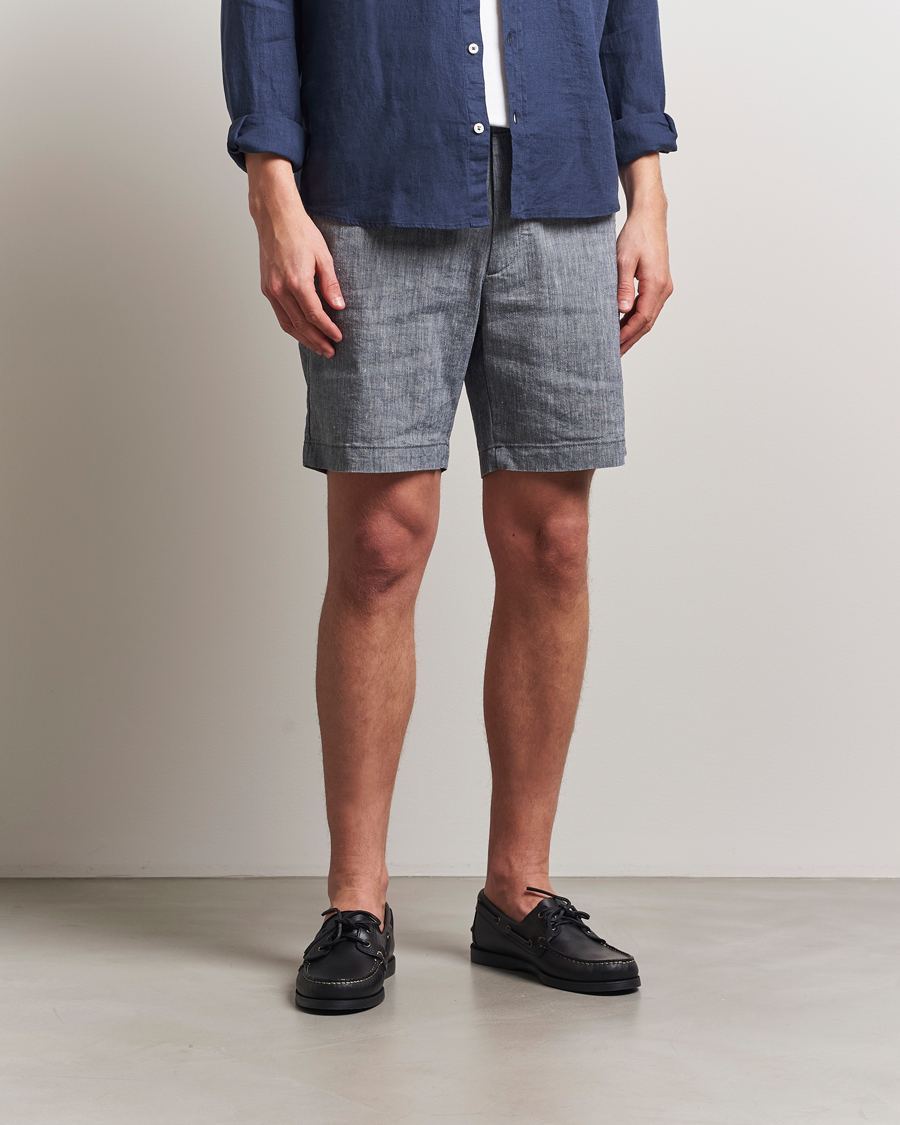 Herre | Shorts | BOSS BLACK | Kane Linen/Cotton Drawstring Shorts Dark Blue