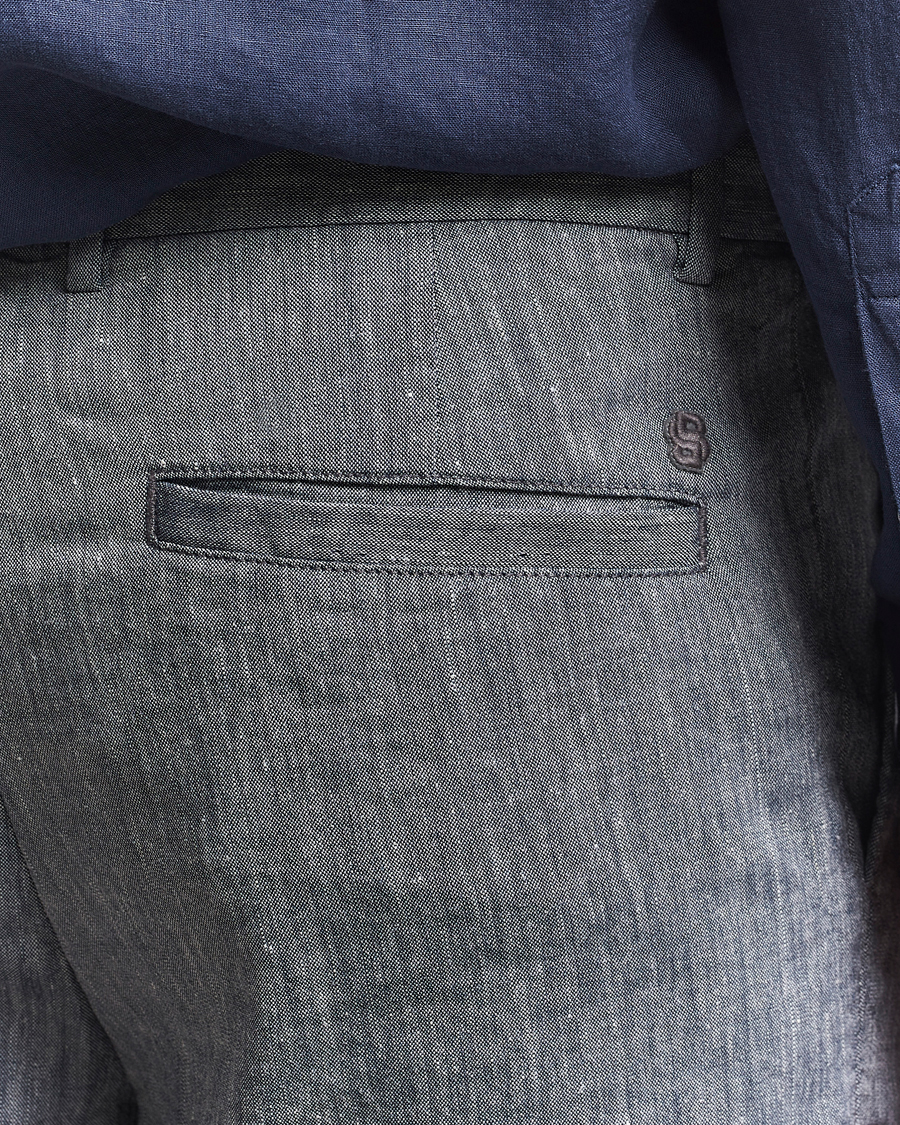 Herre | Shorts | BOSS BLACK | Kane Linen/Cotton Drawstring Shorts Dark Blue