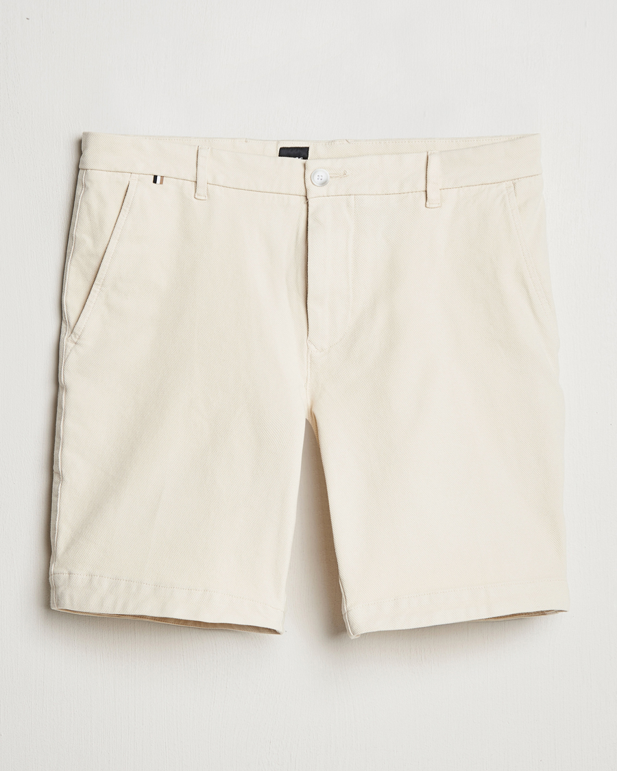 Herre | Shorts | BOSS BLACK | Slice Structured Cotton Shorts Open White