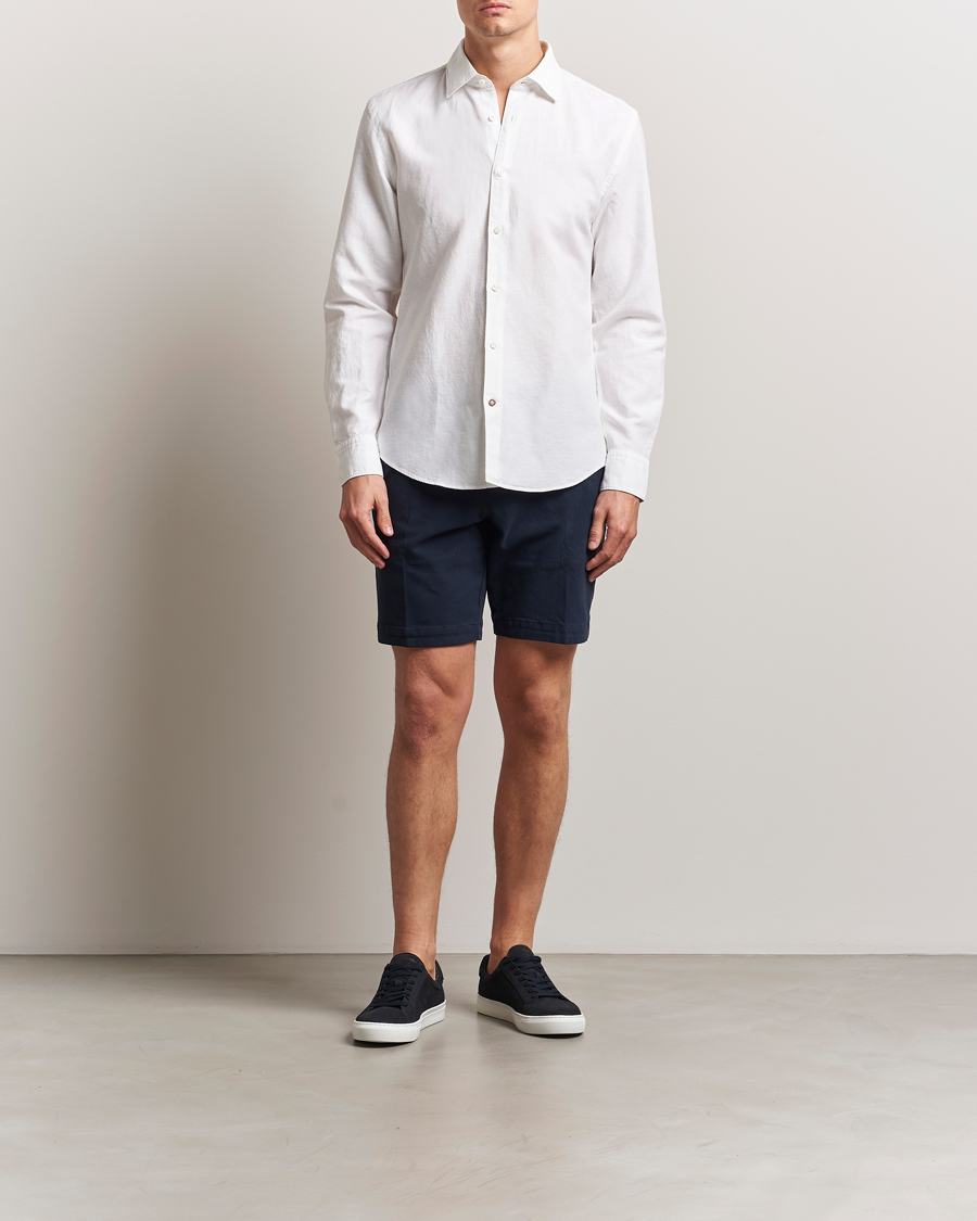 Herre | Shorts | BOSS BLACK | Slice Structured Cotton Shorts Dark Blue