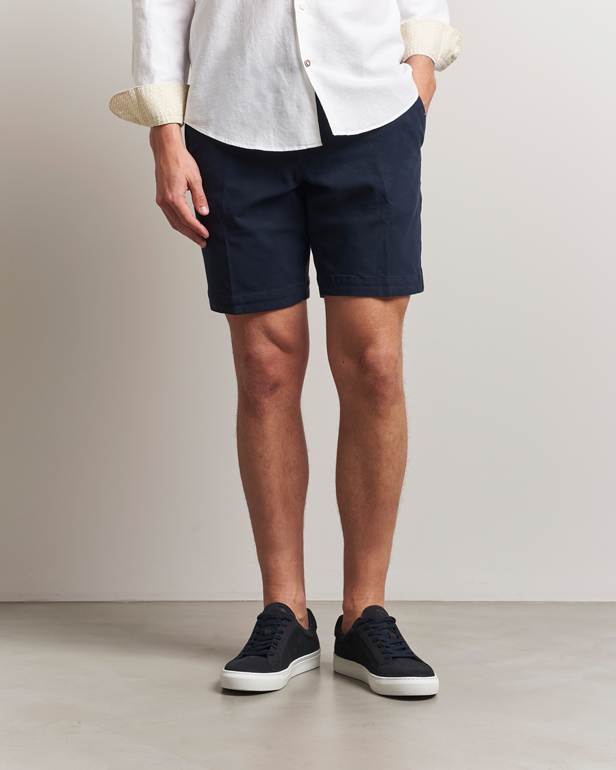 Herre | Shorts | BOSS BLACK | Slice Structured Cotton Shorts Dark Blue