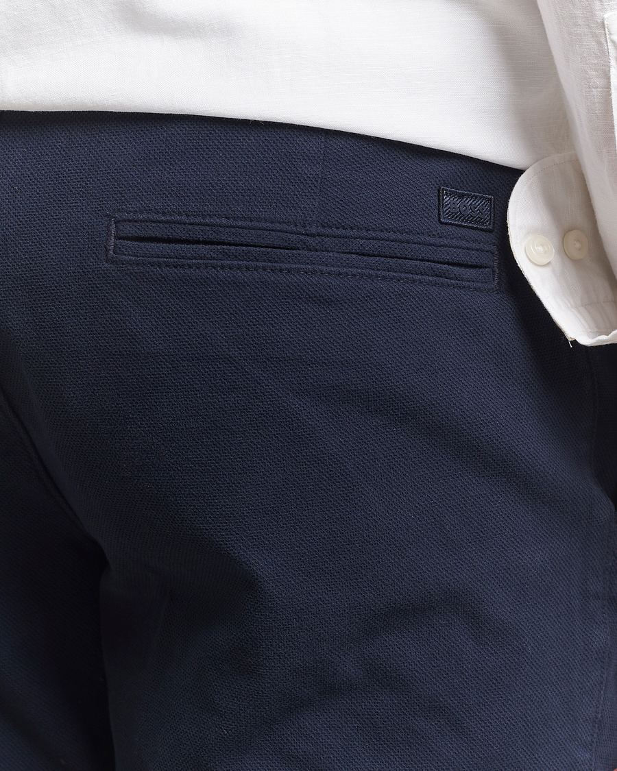 Herre | Shorts | BOSS BLACK | Slice Structured Cotton Shorts Dark Blue