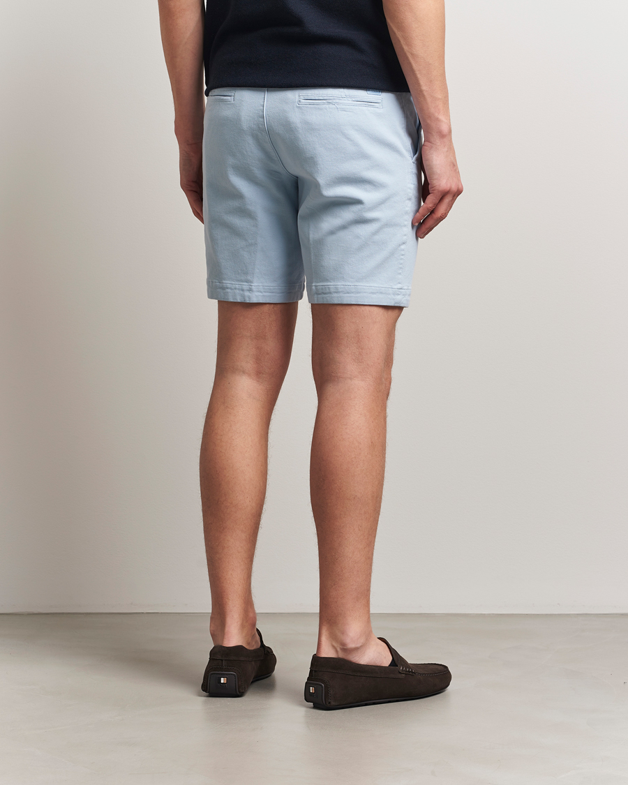 Herre | Shorts | BOSS BLACK | Slice Structured Cotton Shorts Light Blue