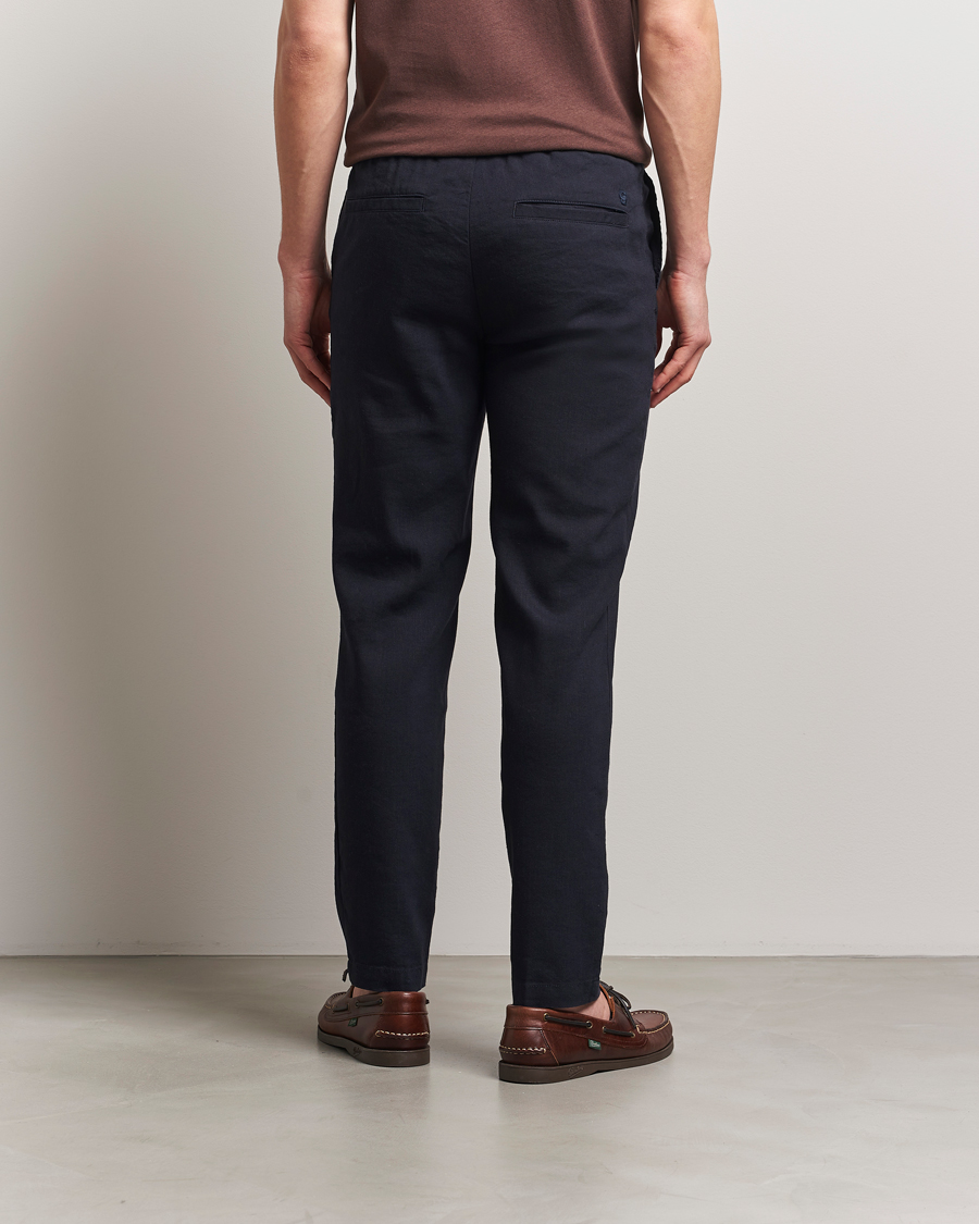 Herre | Bukser | BOSS BLACK | Kane Linen Blend Drawstring Trousers Dark Blue