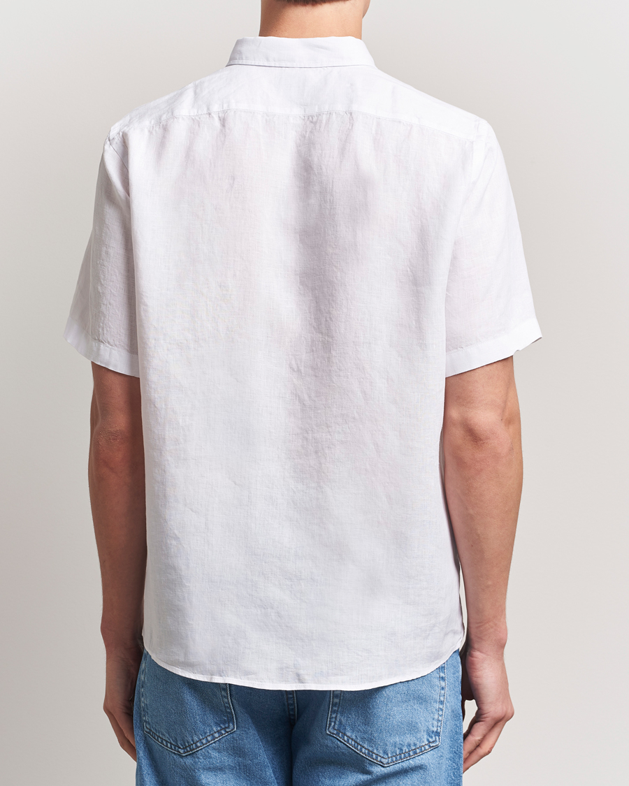Herre | Skjorter | BOSS BLACK | Liam Linen Short Sleeve Shirt White