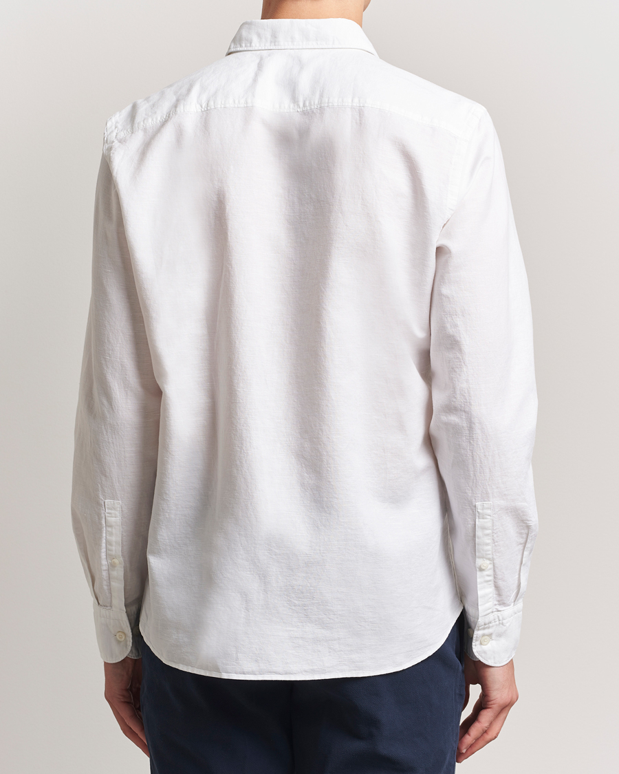Herre | Skjorter | BOSS BLACK | Hal Cotton/Linen Contrast Shirt White
