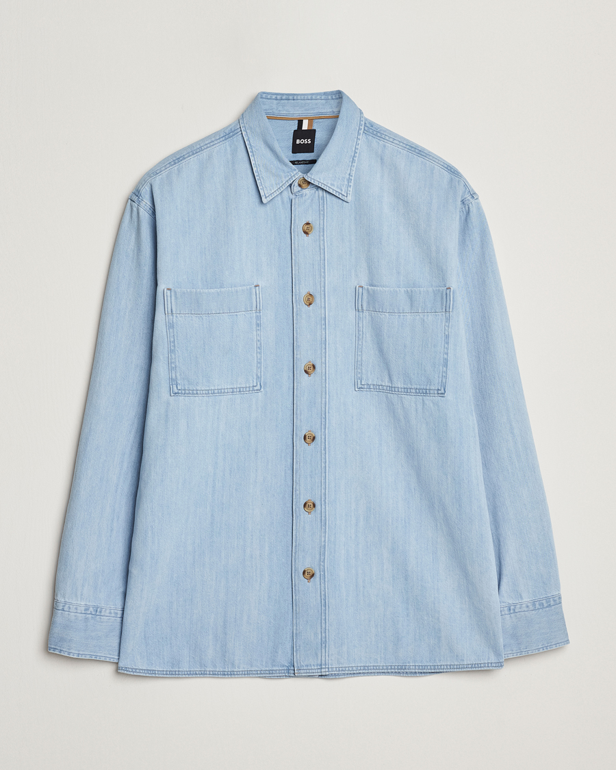 Herre | Skjorter | BOSS BLACK | Cory Denim Overshirt Light Blue