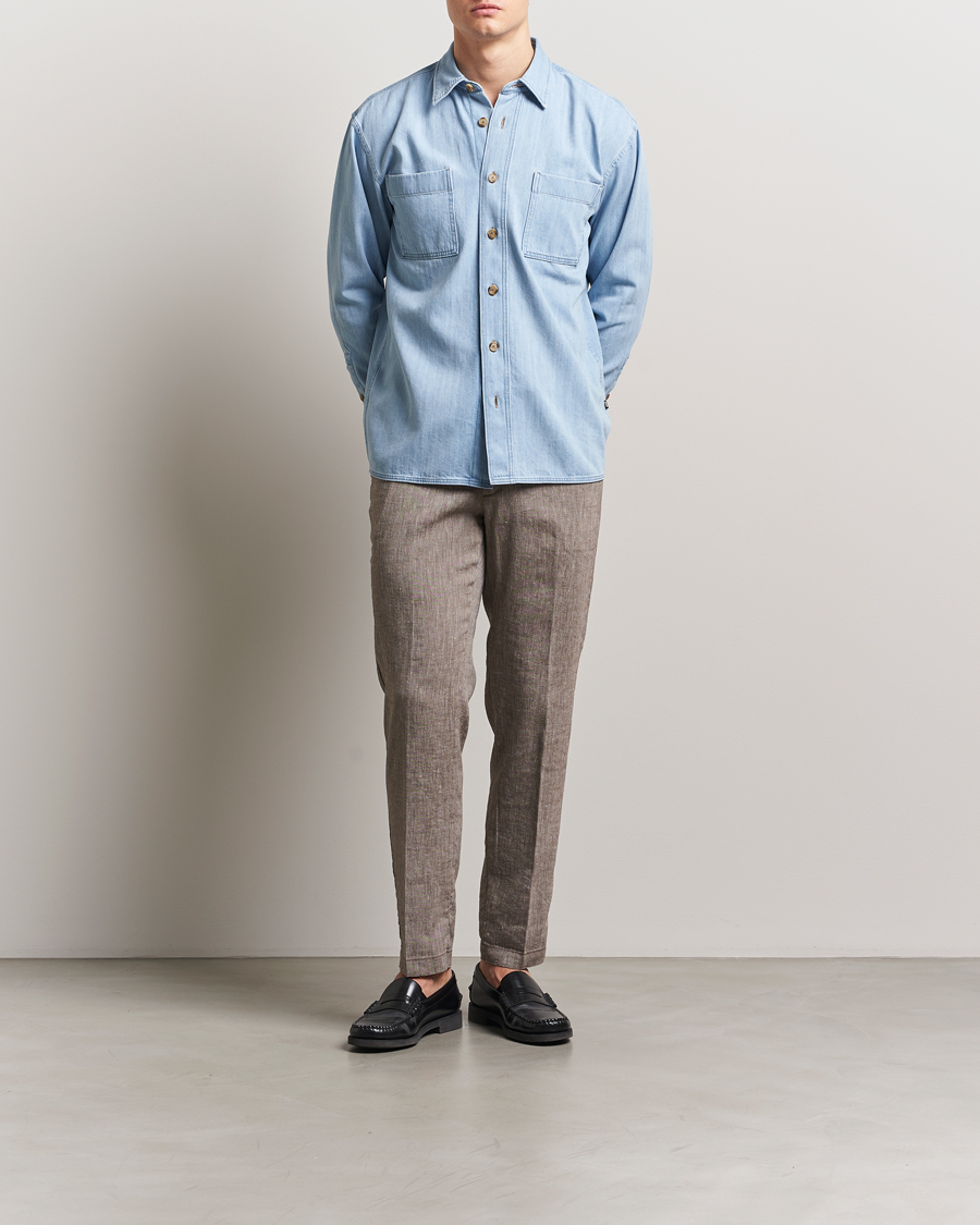 Herre | Skjorter | BOSS BLACK | Cory Denim Overshirt Light Blue