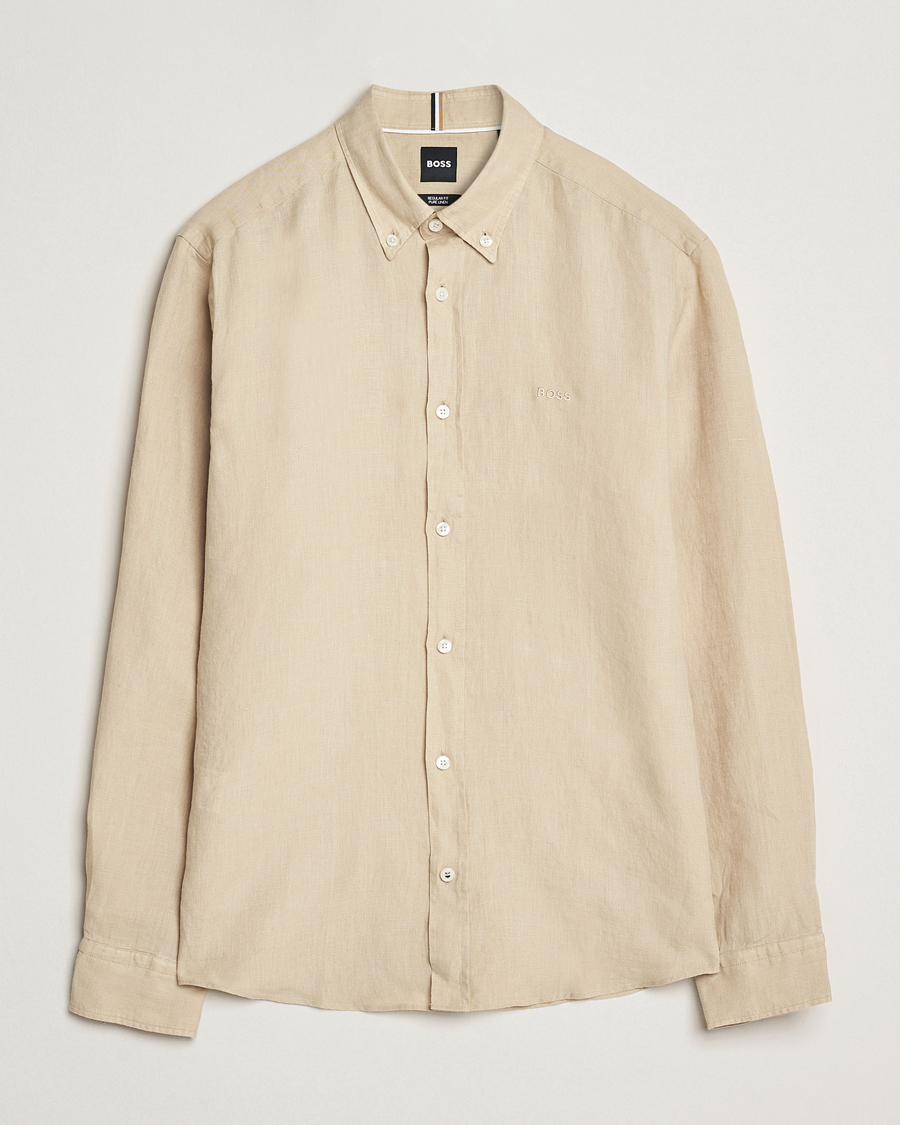Herre | Skjorter | BOSS BLACK | Liam Linen Shirt Light Beige