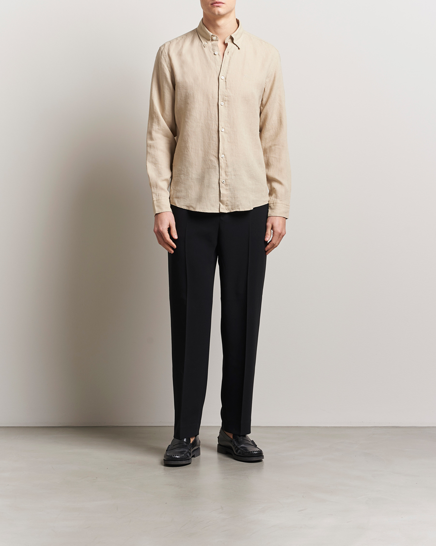 Herre | Skjorter | BOSS BLACK | Liam Linen Shirt Light Beige
