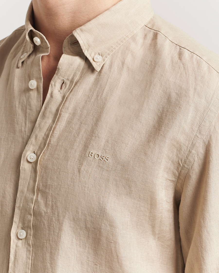 Herre | Skjorter | BOSS BLACK | Liam Linen Shirt Light Beige
