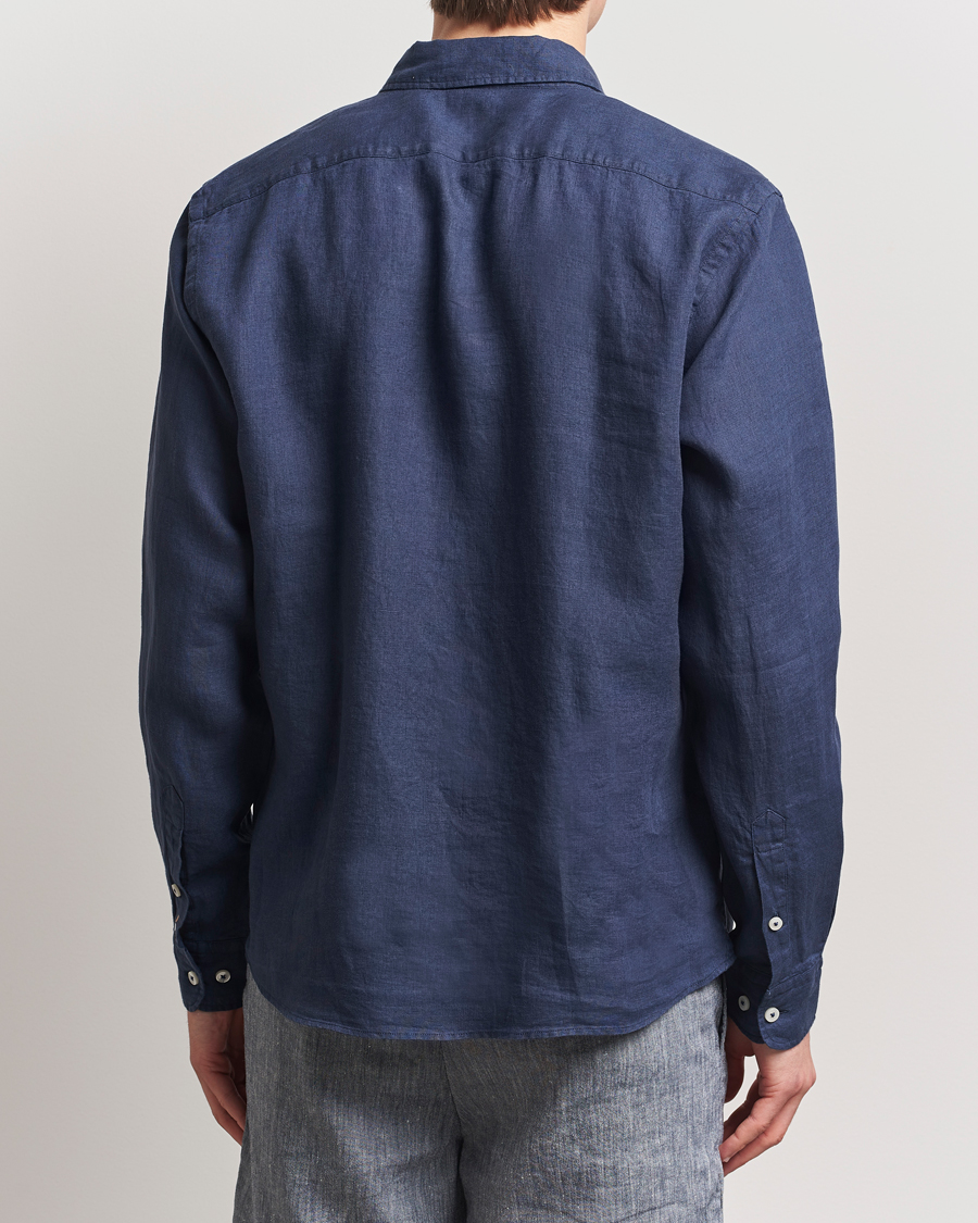 Herre | Skjorter | BOSS BLACK | Liam Linen Shirt Dark Blue