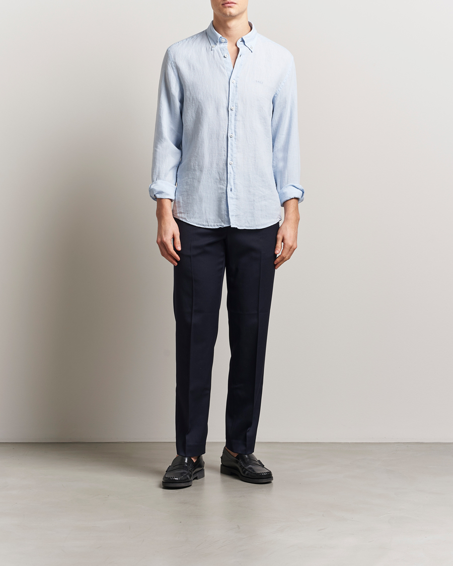Herre | Skjorter | BOSS BLACK | Liam Linen Shirt Light Blue