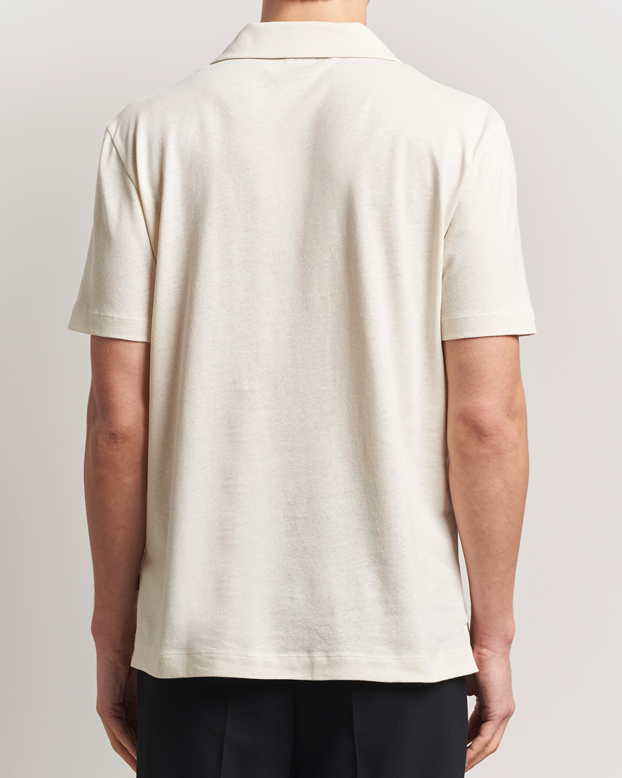 Herre | Pikéer | BOSS BLACK | Ponti Cotton/Linen Open Collar Polo Open White