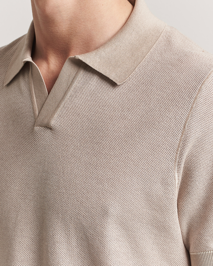 Herre | Pikéer | BOSS BLACK | Jianluca Cotton/Lyocell Knitted Polo Open White