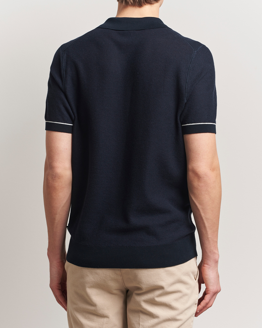Herre | Pikéer | BOSS BLACK | Jianluca Cotton/Lyocell Knitted Polo Dark Blue