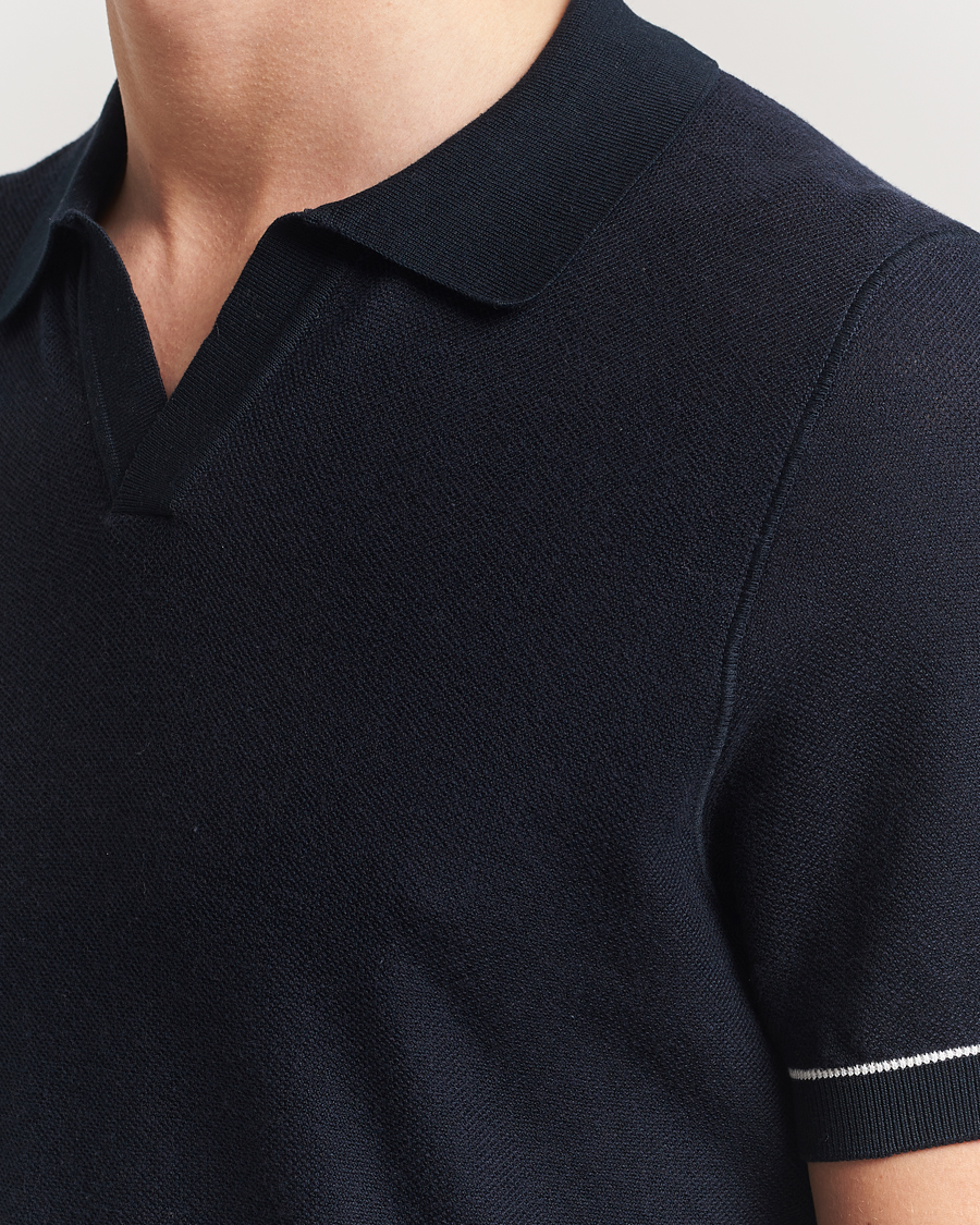 Herre | Pikéer | BOSS BLACK | Jianluca Cotton/Lyocell Knitted Polo Dark Blue
