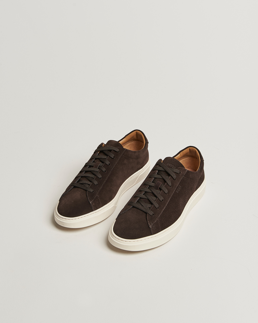 Herre | Sneakers | BOSS BLACK | Kieran Suede Sneaker Dark Brown